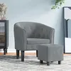 Image de vidaXL Fauteuil avec repose-pied gris foncé velours356478