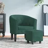 Image de vidaXL Vidaxl Fauteuil Avec Repose-Pied Vert Foncé Velours