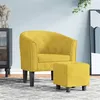 Image de vidaXL Fauteuil avec repose-pied jaune velours