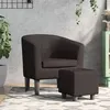Image de vidaXL Fauteuil avec repose-pied marron similicuir356493