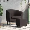 Image de vidaXL Vidaxl Fauteuil Cabriolet Avec Repose-Pied Marron Similicuir