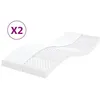 Image de vidaXL Matelas en mousse 2 pcs blanc 90x190 cm 7 zones duretÃ© 20 ILD