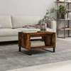Image de vidaXL Table basse chÃªne fumÃ© 60x50x40 cm bois d'ingÃ©nierie