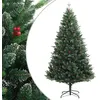 Image de vidaXL Sapin de Noël artificiel à charnières avec baies rouges 120 cm356731