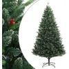 Image de vidaXL Sapin de Noël artificiel à charnières avec baies rouges 150 cm356732