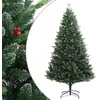 Image de vidaXL Sapin de Noël artificiel à charnières avec baies rouges 210 cm356734