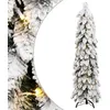 Image de vidaXL Sapin de Noël artificiel pré-éclairé avec 80 LED/neige floquée