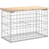Image de vidaXL Vidaxl Banc De Jardin Design De Gabion 63x31,5x42cm Bois Massif De Pin