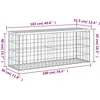 Image de vidaXL Vidaxl Banc De Jardin Design De Gabion 103x31,5x42 Bois Massif De Pin