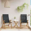 Image de vidaXL Chaises de jardin inclinables 2pcs et coussins bois massif teck