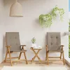 Image de Vidaxl Chaises De Jardin Inclinables 2pcs Et Coussins Bois Massif Teck