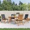 Image de vidaXL Chaises de jardin inclinables 4pcs et coussins bois massif teck