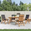 Image de vidaXL Vidaxl Chaises De Jardin Inclinables 4pcs Et Coussins Bois Massif Teck