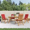 Image de vidaXL Chaises de jardin inclinables lot de 4 et coussins bois teck