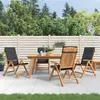 Image de vidaXL Chaises de jardin inclinables lot de 4 et coussins bois teck