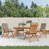 Image de vidaXL Vidaxl Chaises De Jardin Inclinables 4pcs Et Coussins Bois Massif Teck