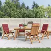 Image de vidaXL Vidaxl Chaises De Jardin Inclinables 4pcs Et Coussins Bois Massif Teck