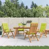 Image de vidaXL Chaises de jardin inclinables 4pcs et coussins bois massif teck