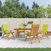 Image de vidaXL Vidaxl Chaises De Jardin Inclinables 4pcs Et Coussins Bois Massif Teck
