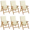 Image de vidaXL Chaises de jardin inclinables et coussins lot de 6 bois teck