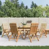 Image de vidaXL Vidaxl Chaises De Jardin Inclinables Et Coussins Lot De 6 Bois Teck