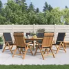 Image de vidaXL Vidaxl Chaises De Jardin Inclinables Et Coussins Lot De 6 Bois Teck