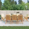 Image de vidaXL Chaises de jardin inclinables et coussins lot de 8 teck solide