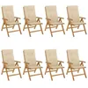 Image de vidaXL Chaises de jardin inclinables et coussins lot de 8 teck solide