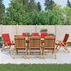 Image de vidaXL Chaises de jardin inclinables et coussins lot de 8 teck solide3196529