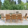 Image de Vidaxl Chaises De Jardin Inclinables Et Coussins Lot De 8 Teck Solide