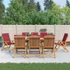Image de vidaXL Chaises de jardin inclinables et coussins lot de 8 teck solide