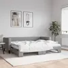 Image de vidaXL Lit de jour avec gigogne et matelas gris clair 80x200 cm tissu
