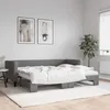 Image de vidaXL Lit de jour avec gigogne et matelas gris foncé 80x200 cm tissu