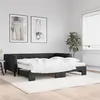 Image de vidaXL Lit de jour avec gigogne et matelas noir 90x200 cm tissu