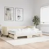 Image de vidaXL Lit de jour avec gigogne et matelas crème 90x200 cm tissu