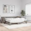 Image de vidaXL Lit de jour avec gigogne et matelas taupe 100x200 cm tissu