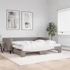 Image de vidaXL Lit de jour avec gigogne et matelas taupe 100x200 cm tissu