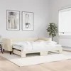 Image de vidaXL Lit de jour avec gigogne et matelas crème 100x200 cm tissu