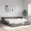 Image de vidaXL Lit de jour avec gigogne et tiroirs gris foncé 90x190 cm tissu