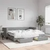 Image de vidaXL Lit de jour avec gigogne et tiroirs gris clair 80x200 cm tissu