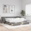 Image de vidaXL Lit de jour avec gigogne et tiroirs gris foncé 90x200 cm tissu