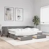 Image de vidaXL Lit de jour avec gigogne et tiroirs gris foncÃ© 90x200 cm tissu