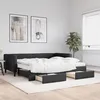 Image de vidaXL Lit de jour avec gigogne et tiroirs noir 90x190 cm tissu