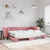 Image de vidaXL Lit de jour avec gigogne sans matelas rose 80x200 cm