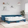 Image de vidaXL Lit de jour avec lit gigogne et matelas bleu 80x200 cm velours