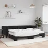 Image de vidaXL Lit de jour avec gigogne et matelas noir 90x200 cm velours