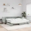 Image de vidaXL Lit de jour et gigogne et matelas gris clair 100x200 cm velours