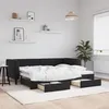 Image de vidaXL Lit de jour avec gigogne et tiroirs noir 80x200 cm velours