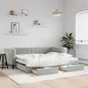 Image de vidaXL Lit de jour avec gigogne et tiroirs gris clair 90x200cm velours