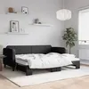 Image de vidaXL Lit de jour avec lit gigogne noir 80x200 cm tissu